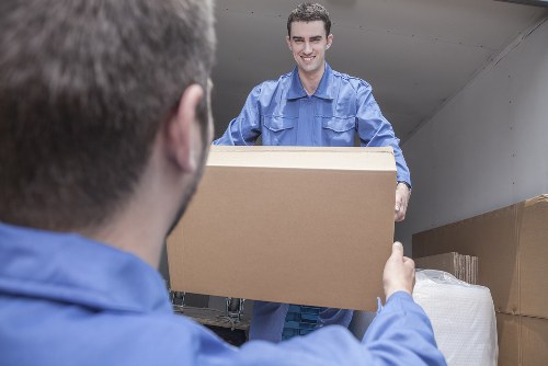 Moving team preparing items for a relocation service