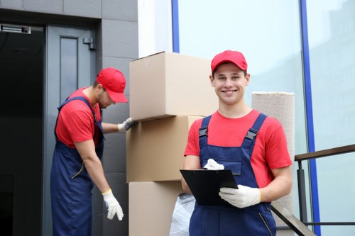 Commercial moving team planning a business relocation in Finsbury Park
