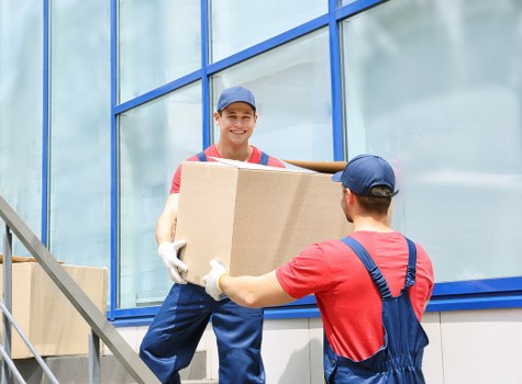 Furniture removal team handling a sofa move in Finsbury Park