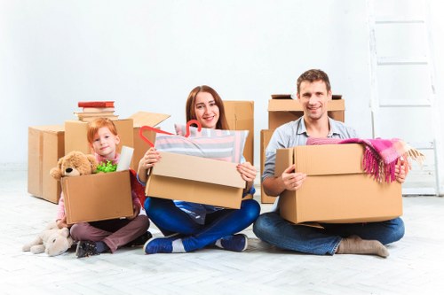 Moving van parked for a residential removal in North London