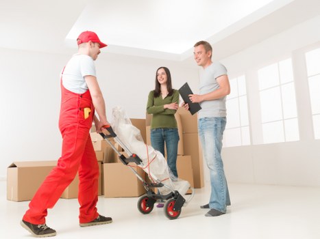 A removal van prepared for a flat or house move in North London