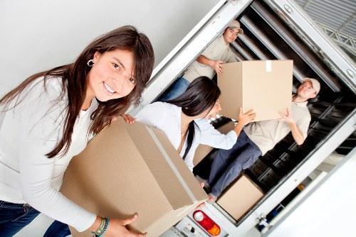 Boxes and household items prepared for a house move