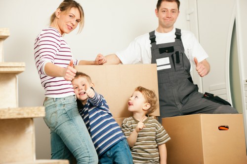 A moving van loaded for a residential relocation near Finsbury Park